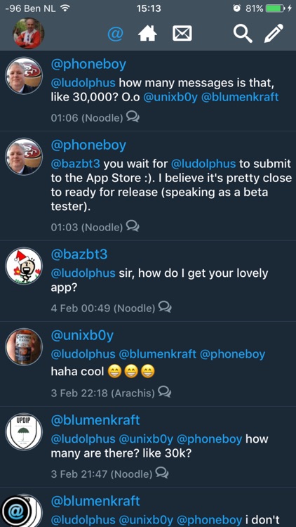 ChimPnut - Microblog client, Messaging and Patter