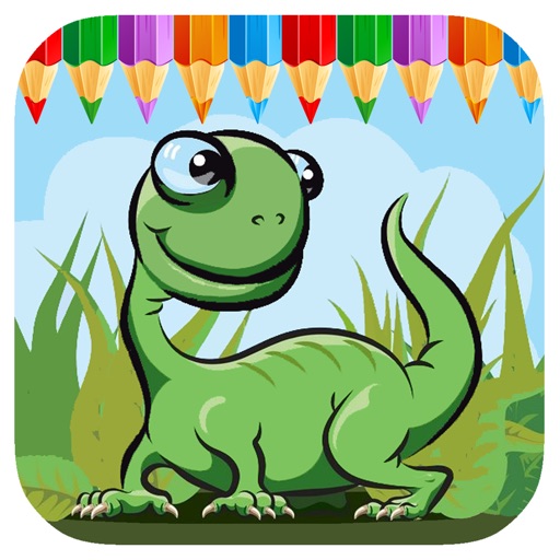 Dinosaur Coloring Page For Kids And Toddler Icon
