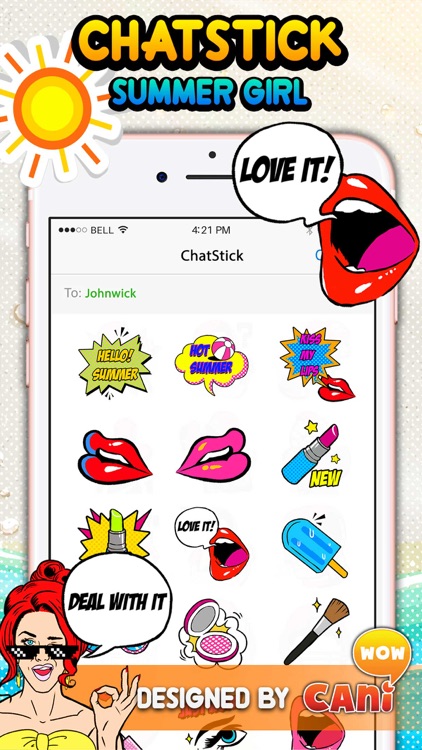 Summer Girl Stickers & Emoji Keyboard By ChatStick