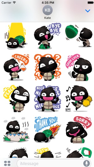 Cobie the black turtle for iMessage Sticker(圖2)-速報App