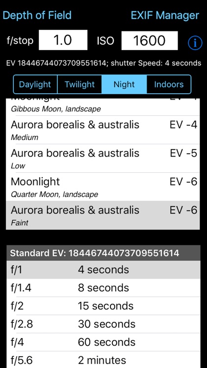 Exposure Calculator