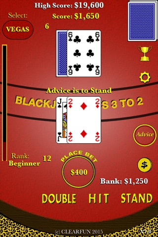 21 Blackjack Big Cash Money Game - by CLEARFUN screenshot 2