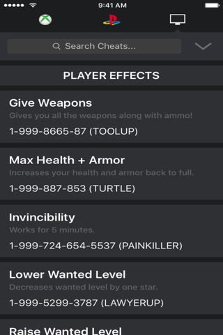 Cheats for GTA 5 (V) screenshot 3