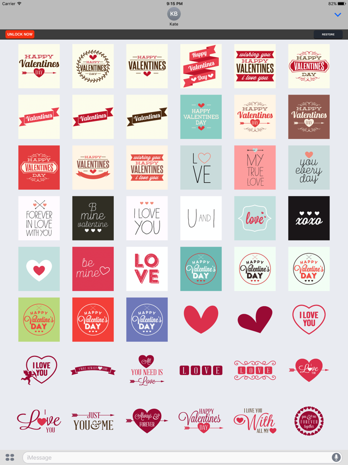 I Love You - Couple Stickers for Valentines Day