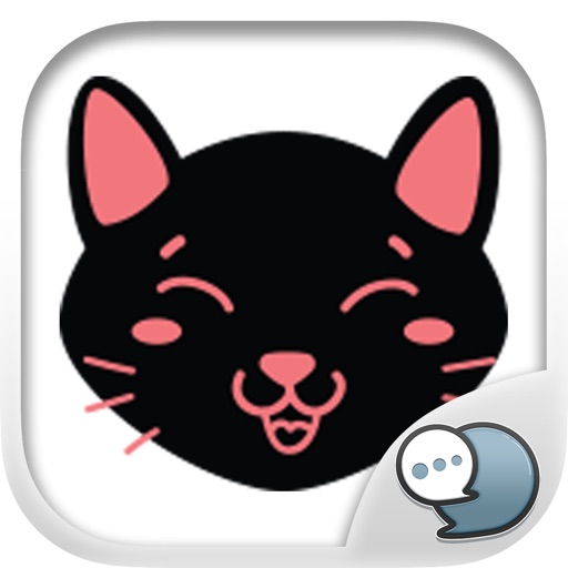 Black Cat Feeling Emotion Sticker for iMessage