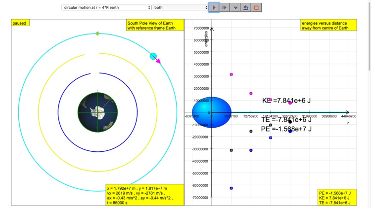 Newton Mountain Simulator E vs r