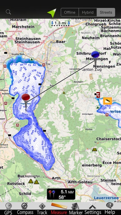 Zug - Aegeri Lakes GPS Charts