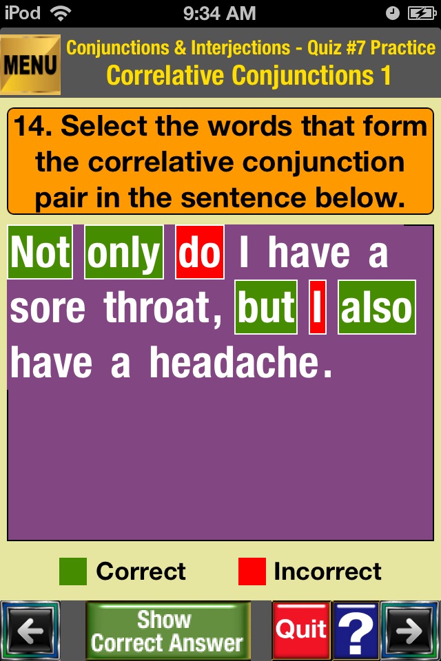 easyLearn Conjunctions & Interjections screenshot 2