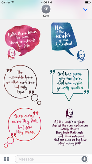 William Shakespeare's Quotes for iMessage Stickers(圖3)-速報App