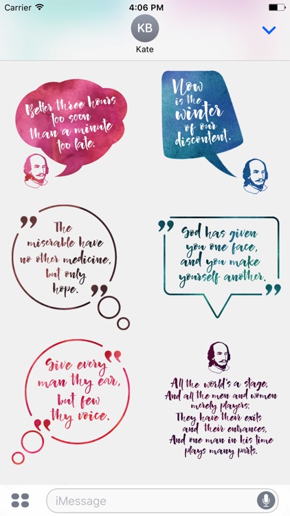 William Shakespeare's Quotes for iMessage Stickers