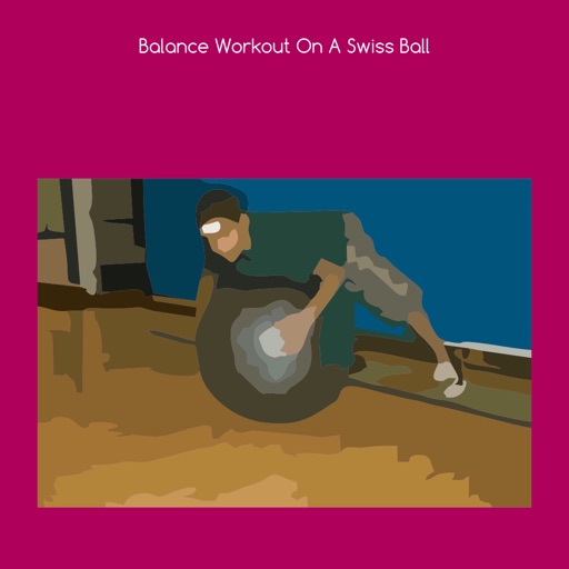 Balance workout on a swiss ball icon