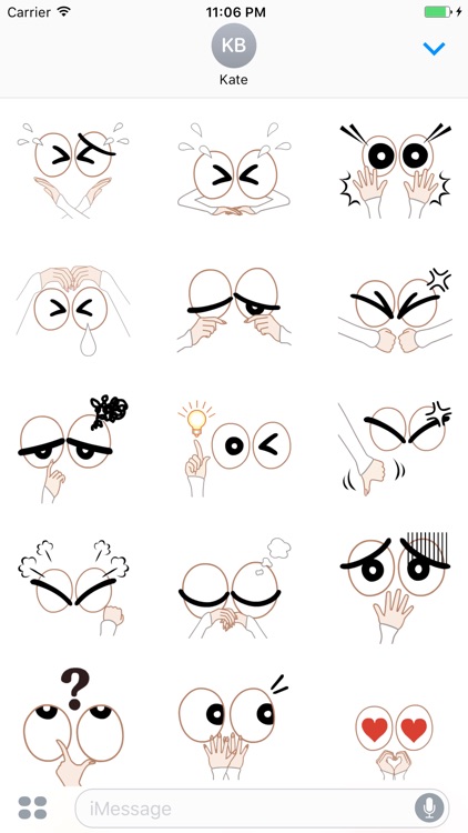 Animated Eyes And Hands Stickers
