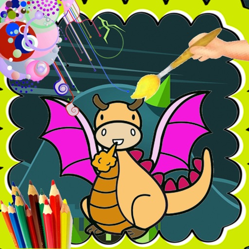 Colouring Game for kids  Dragon Icon