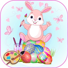 Activities of Easter bunny with egg coloring pages free for kid