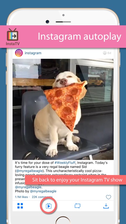 InstaTV - autoplay and repost your favorite posts