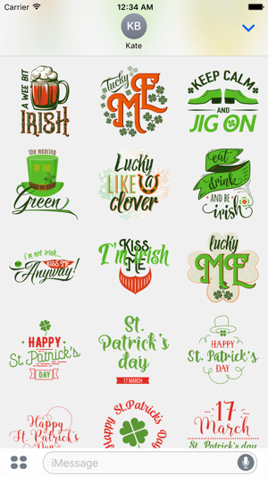 St. Patrick's Day Greetings for iMessage Stickers(圖4)-速報App