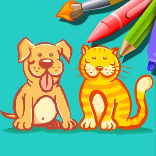 Free Coloring Book Game Dogs And Cat Version Icon
