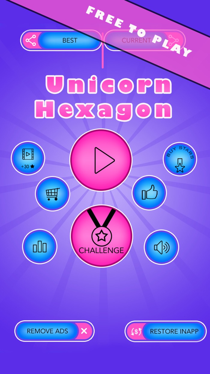 Tricky Unicorn Six Hexagon Block Game