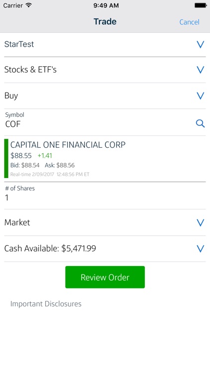Capital One Investing Mobile