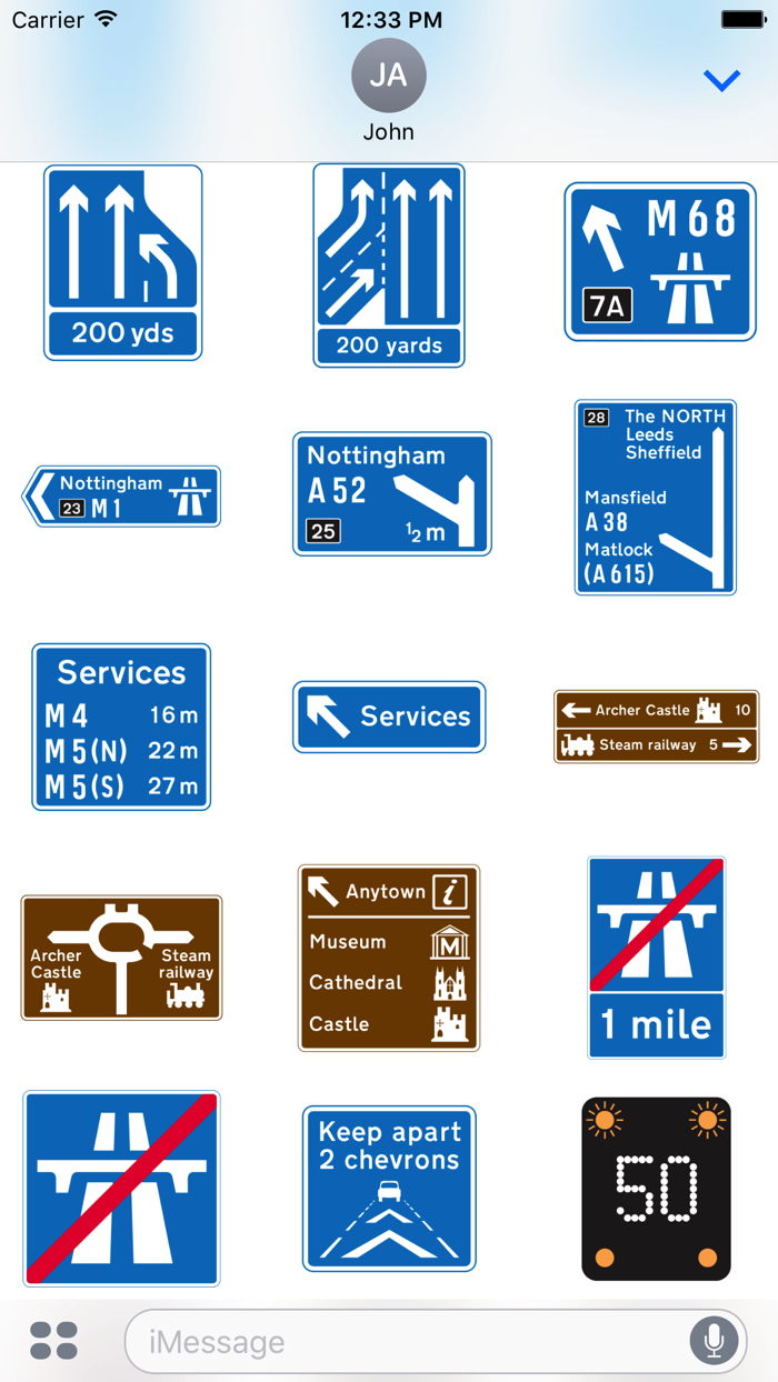 200 UK Highway  Traffic Signs Stickers