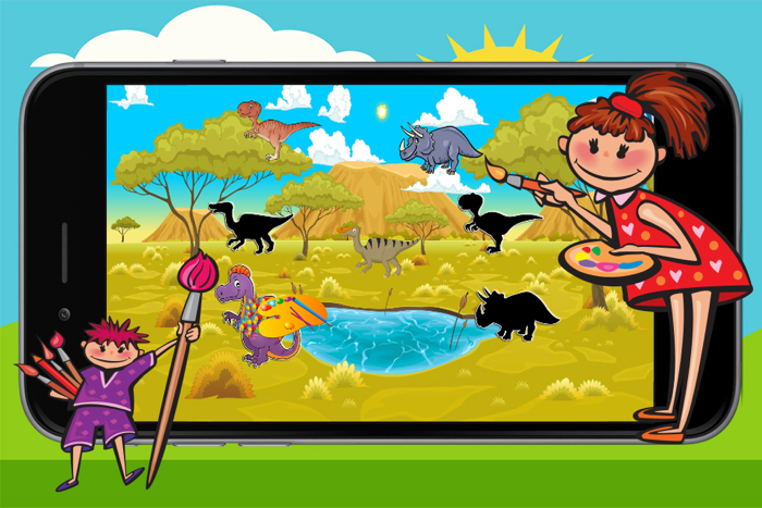 Dinosaurs Puzzle Coloring Pages Game for Kids