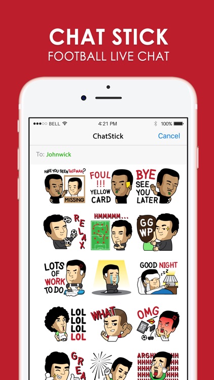 Football Live Chat Stickers Keyboard By ChatStick