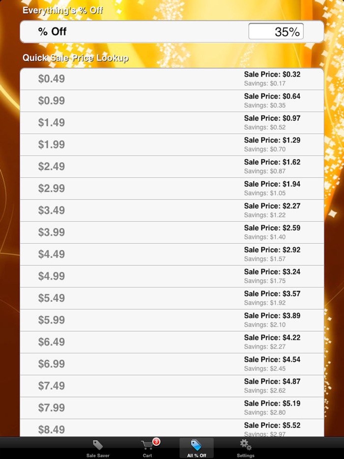 Sale Saver - Percent Off / Shopping Calculator