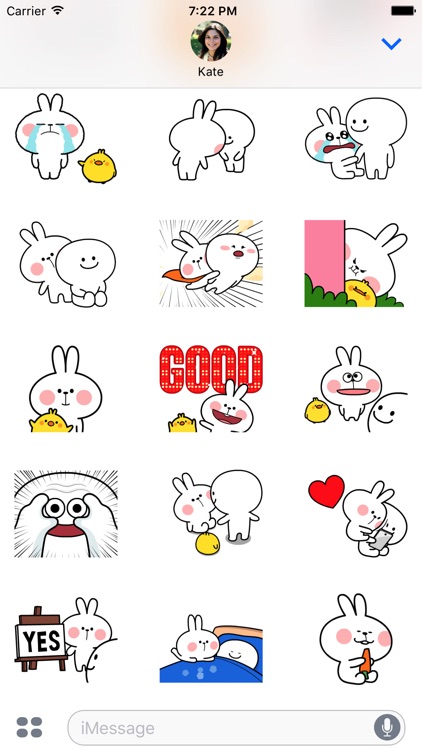 Smiling Rabbit Animated Emoji Stickers