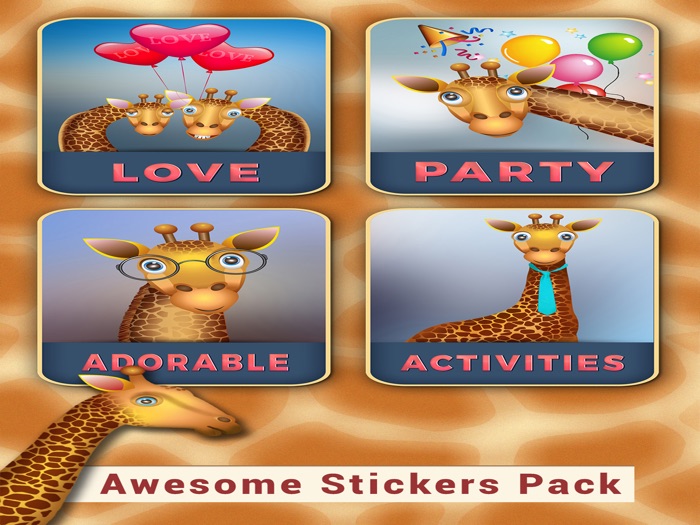 Giraffe Stickers- Animal pic Expression Sticker