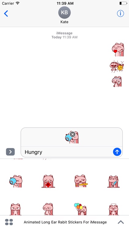 Animated Long Ear Stickers For iMessage