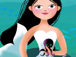 A packet of mermaid stickers for iMessage: Meet Milla the Mermaid and her cute little mermaid friends