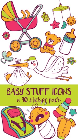 Baby Stuff Icons New Mom Sticker Pack(圖1)-速報App