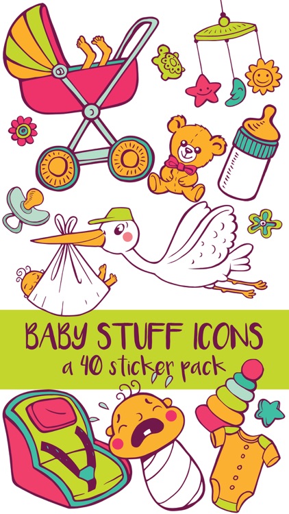 Baby Stuff Icons New Mom Sticker Pack