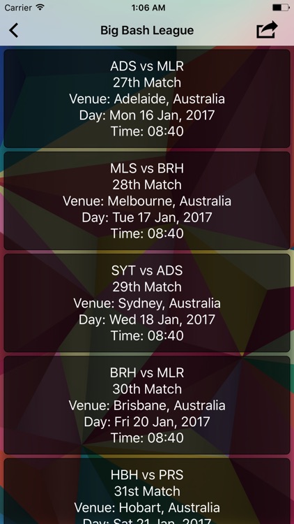 Live Cricket Schedule