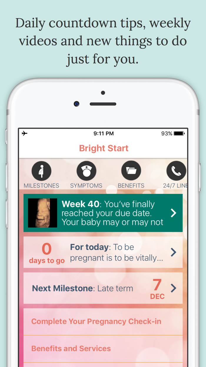 Keystone First Bright Start® Pregnancy Tracker