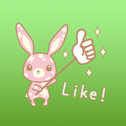Lydia The Cute Flower Bunny English Stickers iOS App