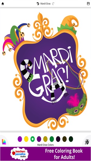 Coloring Book for Adults: Mardi Gras Fat Tuesday(圖2)-速報App