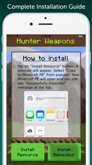 Hunter Weapons Add-On for Minecraft PE: 