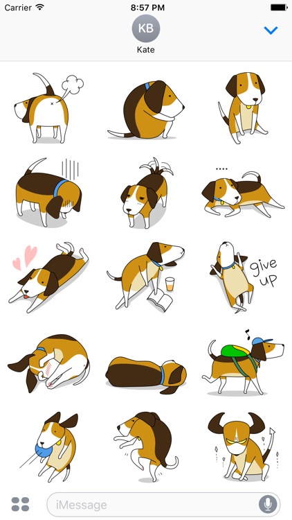 Beagle sticker.Dog Stickers for iMessage