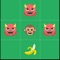 Control your monkey to eat the banana while escaping from the emoji invasion, controlled with swipe gesture