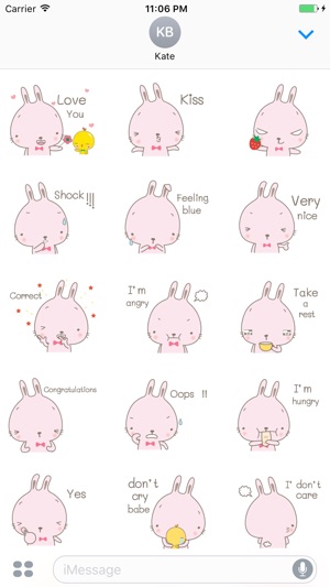 Evy The Pink Cutie Rabbit Stickers(圖2)-速報App