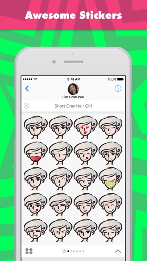 Short Gray Hair Girl stickers by wenpei(圖1)-速報App