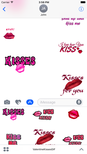 Love Kiss Gif sticker for iMessage