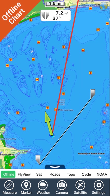 Minnesota lakes HD GPS nautical charts fishing map