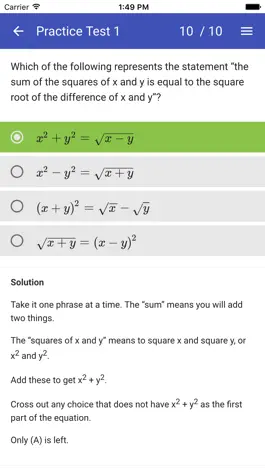 Game screenshot SAT Maths Practice Tests - No Calculator hack