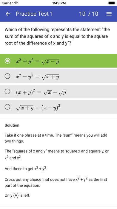 How to cancel & delete SAT Maths Practice Tests - No Calculator from iphone & ipad 3