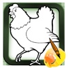 Coloring Page and Paint Chicken