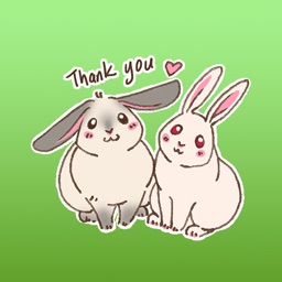 Couple Bunny English Sticker