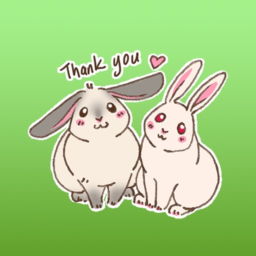 Couple Bunny English Sticker icon