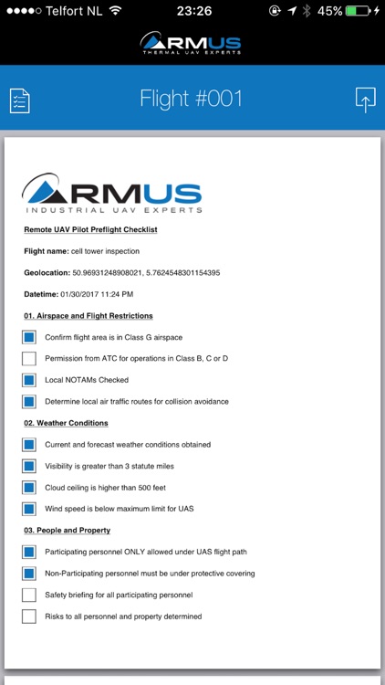 RMUS UAV Pilot PreFlight Compliance Checklist screenshot-3